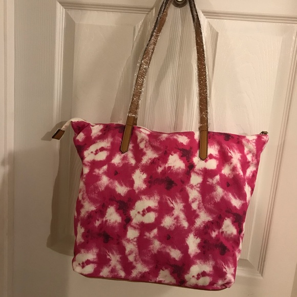 🌸 Pink Tie Dye Canvas Tote - Picture 3 of 8